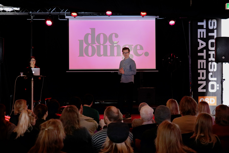 Hampus Linder berättar om arbetet med dokumentären The Feminist, en film om Gudrun Schyman. Foto: Anton Säwström