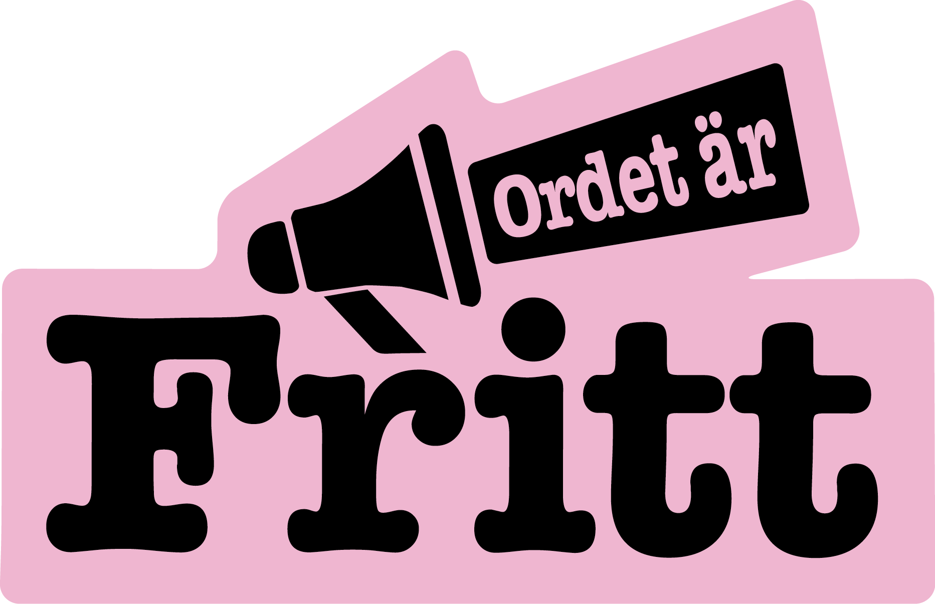 En ordbild som består av en megafon som ropar ut Ordet är fritt 