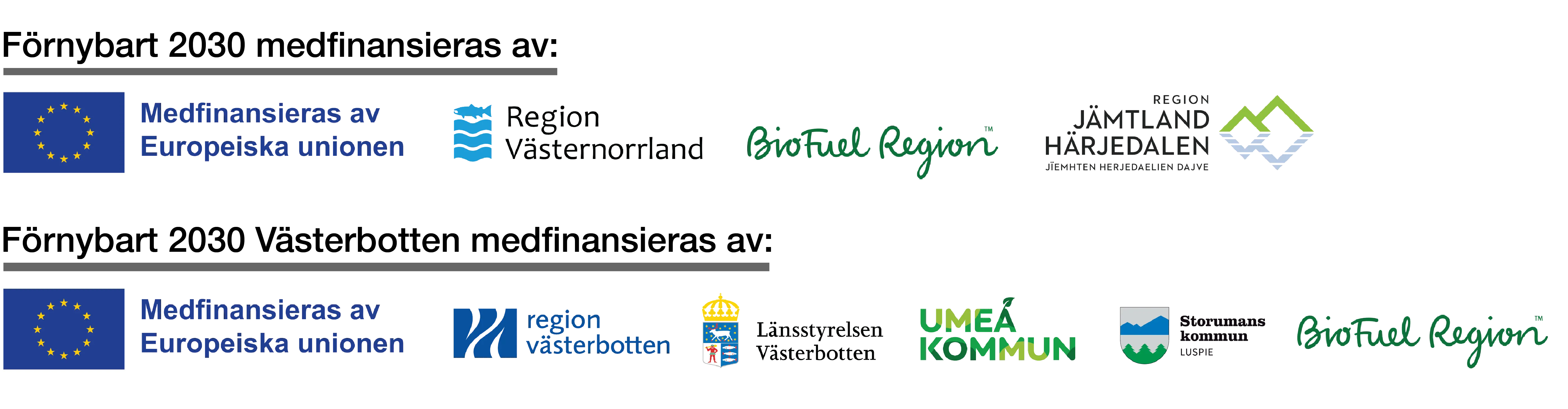 Logotyper för organisationerna som finansierar.